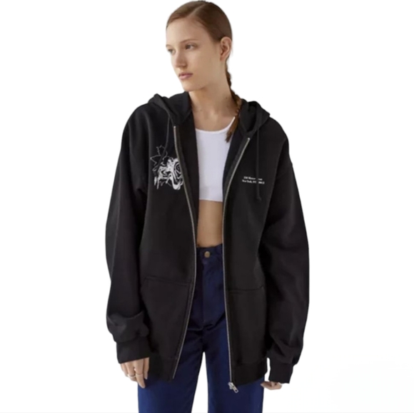Urban Outfitters Mercer Street Flowers Zip-Up Hoodie - Picture 3 of 10